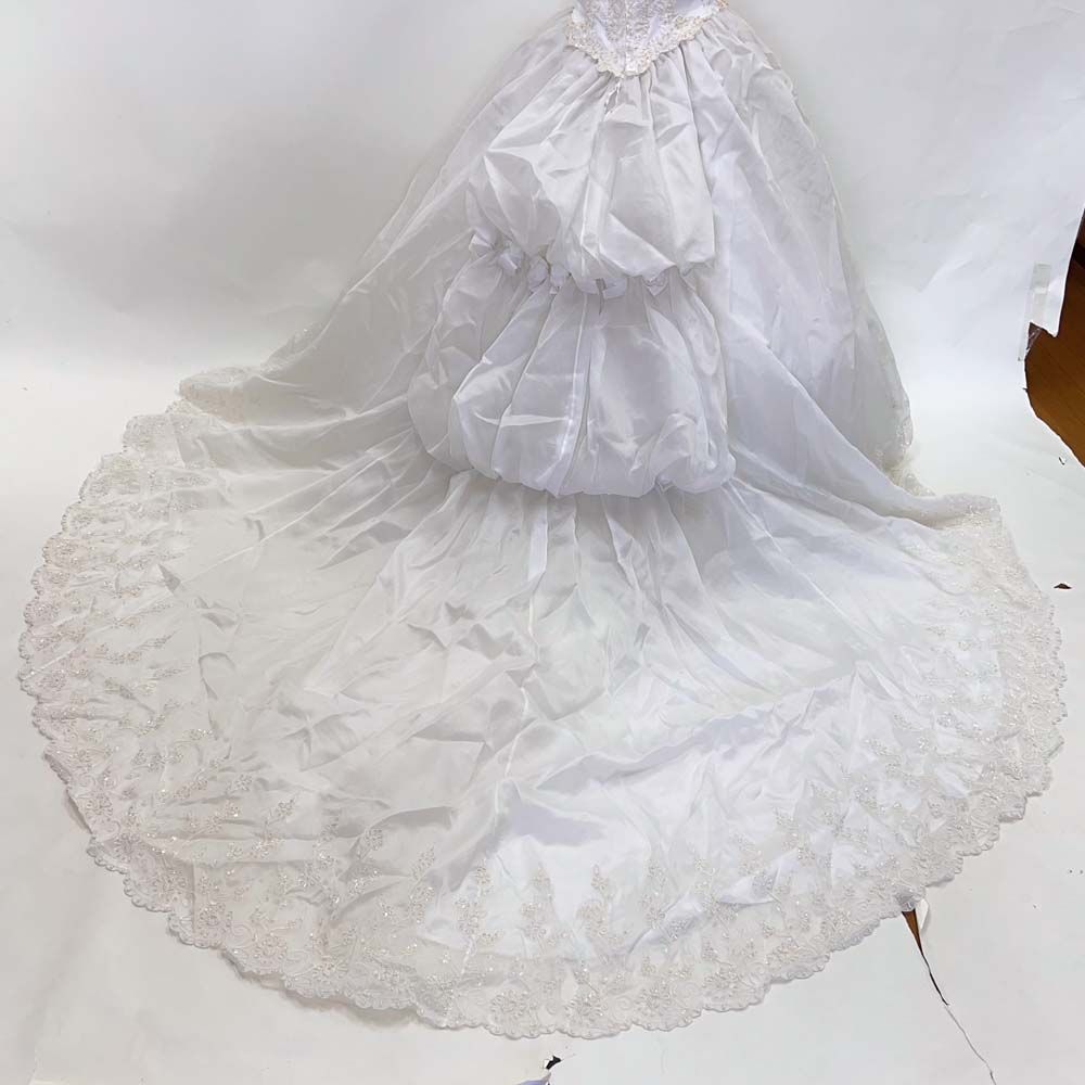 ウェディングドレス 13号FT プリンセス 中古 レース 結婚式 フォト婚 