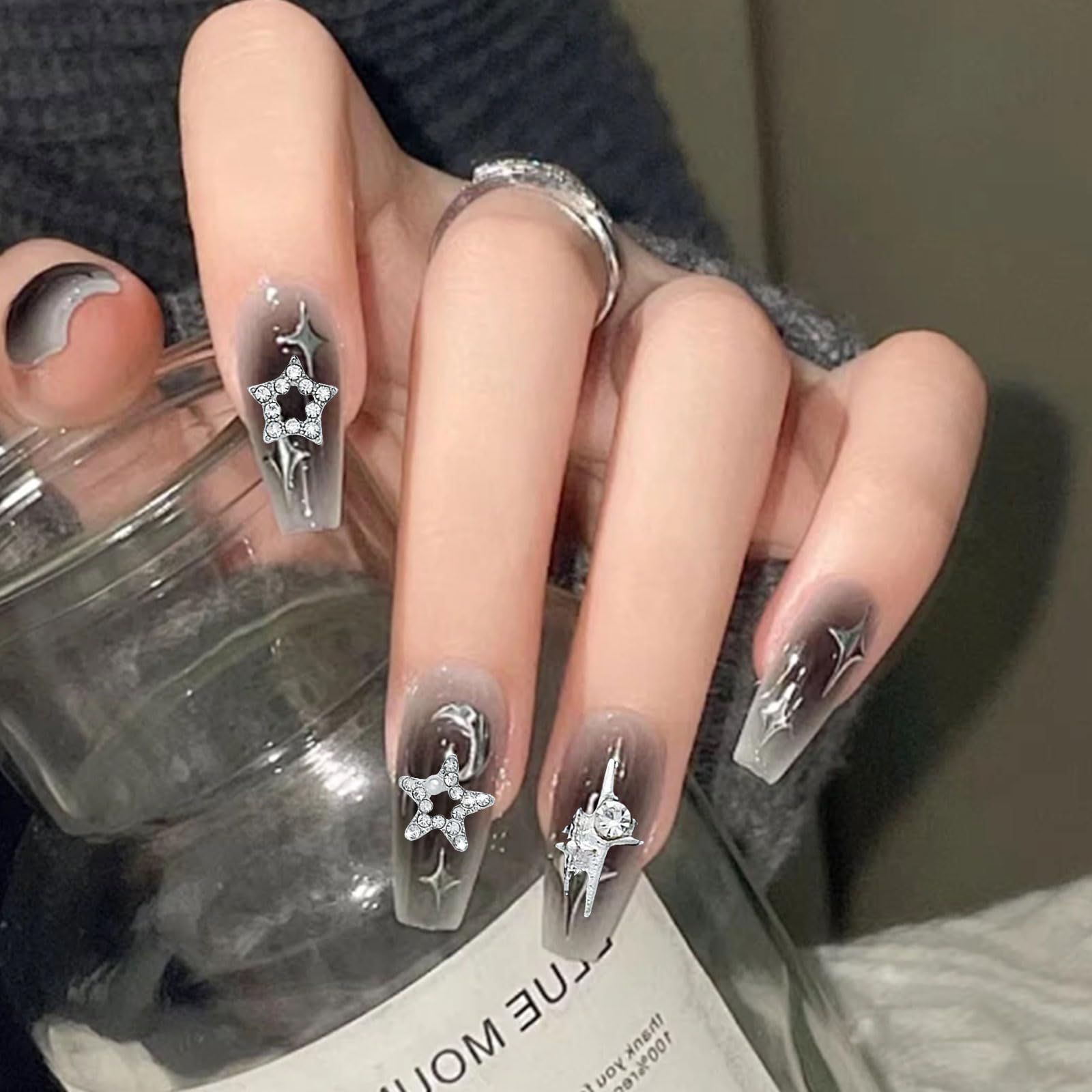 シルバー デコパーツ メタルパーツ ネイルアート 五芒星 Y2K