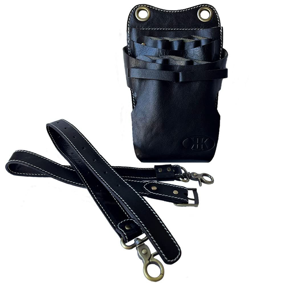 赤色 サドルレザー 6丁差し 革ベルト付 シザーケース SCL-150/CRB