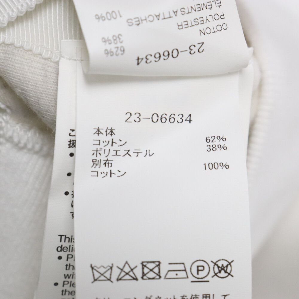 Sacai (サカイ) 23SS Sponge Sweat Pullover 23-06634 ロゴプリント クロップドスポンジスウェットトレーナー ホワイト レディース