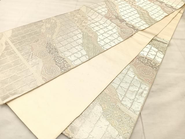 平和屋着物○西陣 服部織物謹製 六通柄袋帯 唐織 雲取り流水