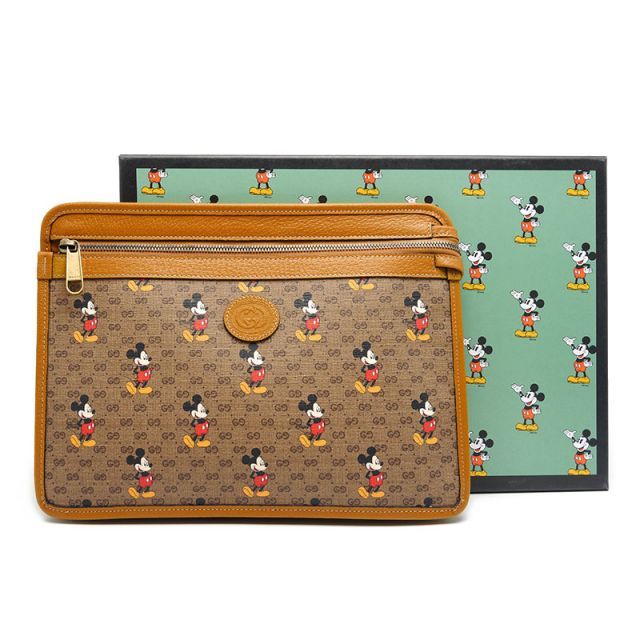 グッチ DISNEY×GUCCI ディズニーコラボ ミッキーマウス クラッチバッグ 602552 ブラウン系 美品 - メルカリ