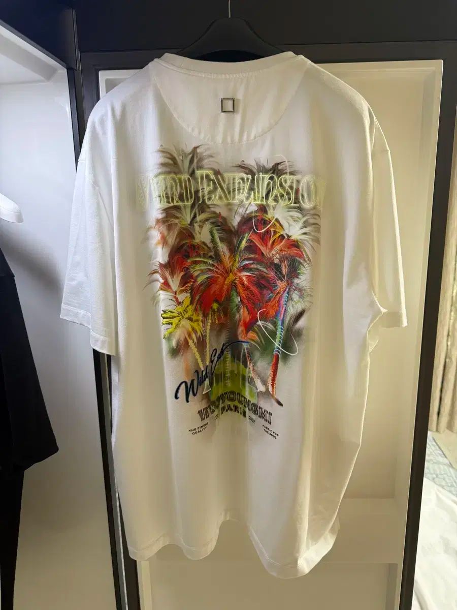☆韓国人気☆ヤシの木 フードTシャツ/WOOYOUNGMI☆ WOOYOUNGMI(ウーヨンミ) ヤシの木 プリント 半袖 Tシャツ 52