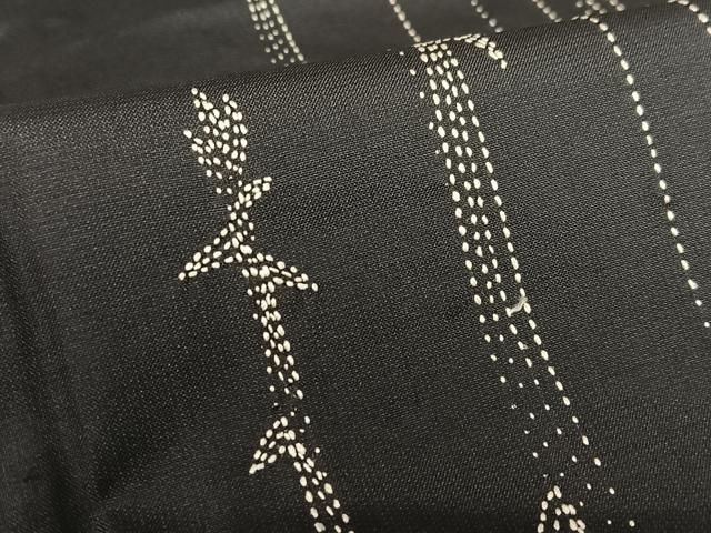 平和屋着物○本場染大島紬 訪問着 刺し子刺繍 草花文 正絹 逸品