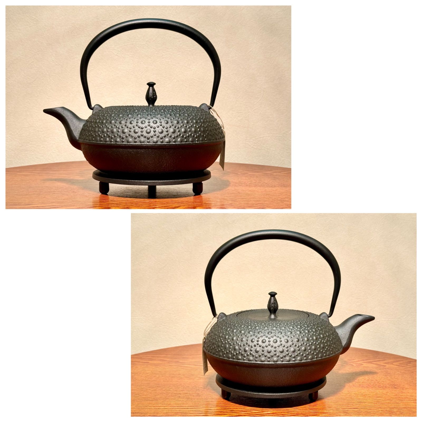 新品・未使用品】□OIGEN／及源鋳造□鉄瓶／東雲亀甲／1L□瓶敷／亀甲 