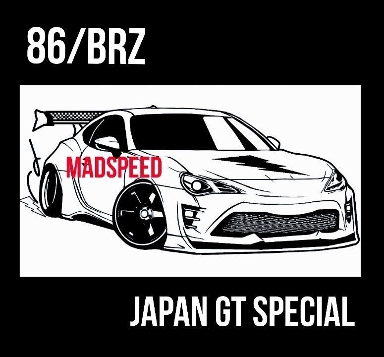 【MADSPEED】趣味Tシャツ 長袖 ロンT ハチロク TOYOTA86 BRZ トヨタ スバル ZN6 ZC6 GR86 ブルーxイエロー 新品未開封