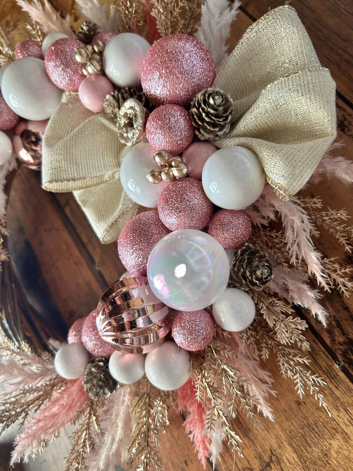 6-169 早割クリスマスリース パンパスグラス クレッセント 三日月