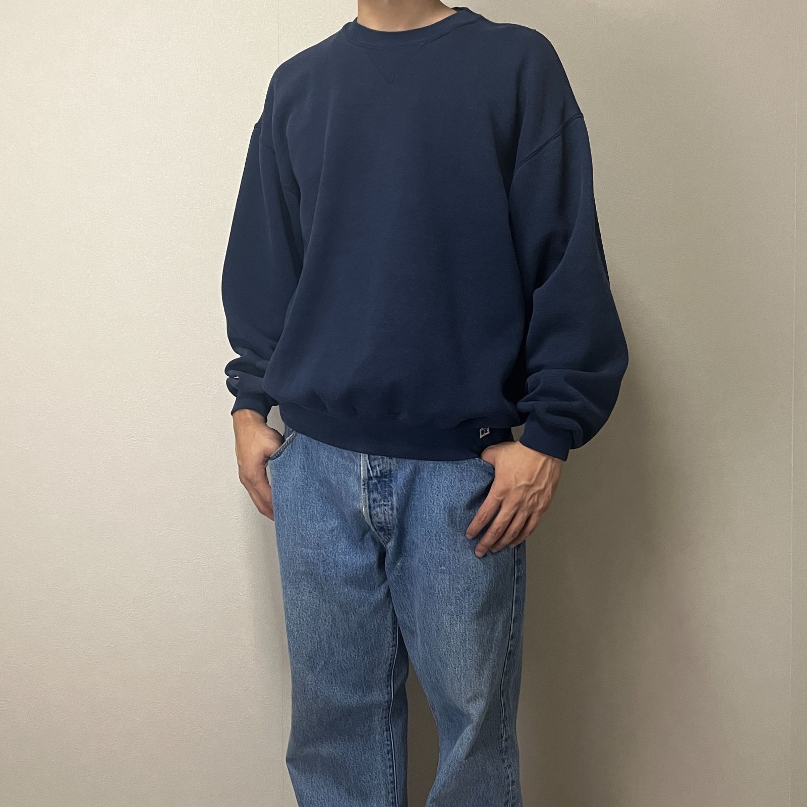 90s RUSSELL 無地スウェット ネイビー サイズXL - メルカリ