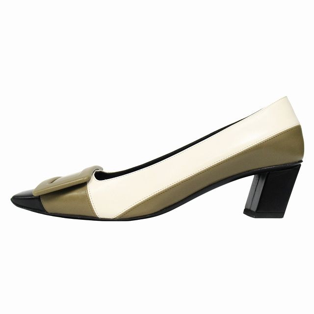 パンプス 23 ローヒール ダイアナ DIANA 絵画 シリーズ アイリス 黒