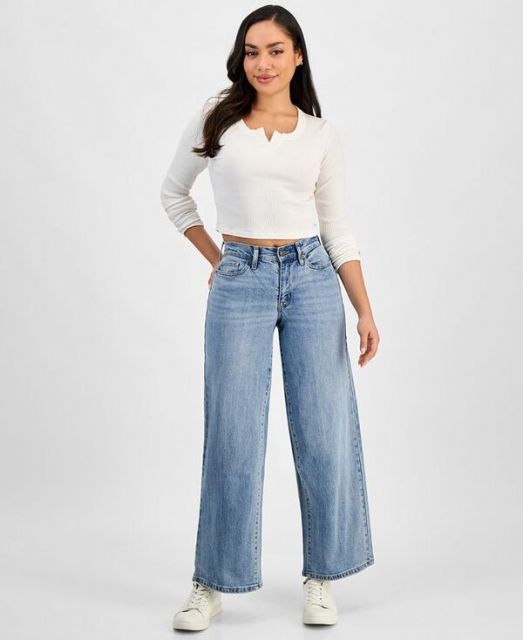 【送料無料】 ダナキャランニューヨーク レディース デニムパンツ ボトムス Petite Houston High-Rise Wide-Leg Jeans Bryant