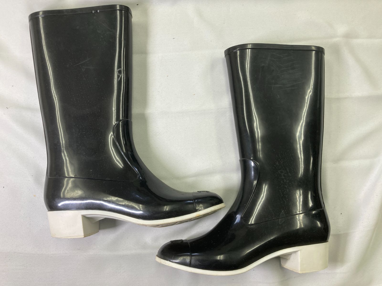 CHANEL シャネル レインブーツ 長靴（size38 ・日本サイズ24.0cm