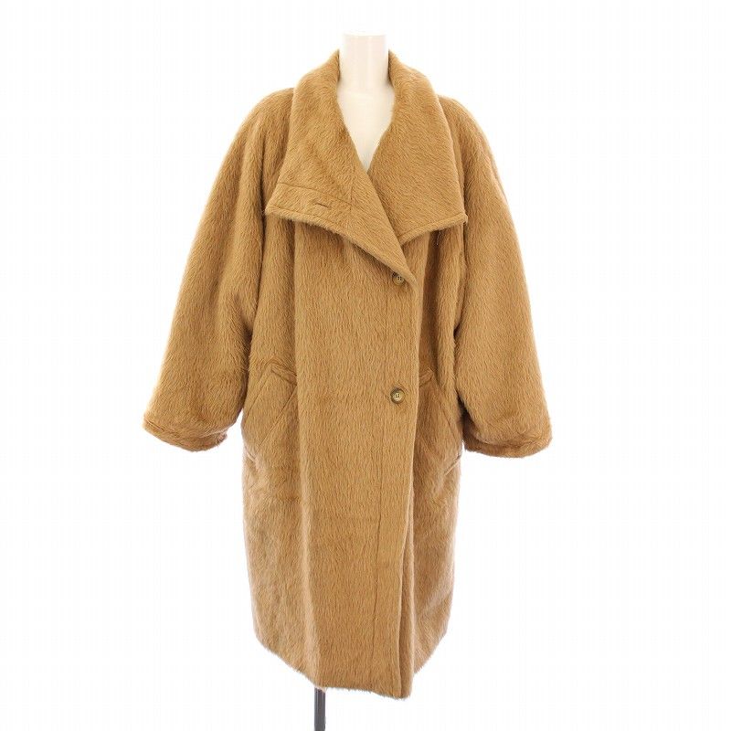 レリアン Leilian MaxMara SPORTMAX ウールコート アウター ロング丈 アルパカ混 9 茶 ブラウン キャメル |BB