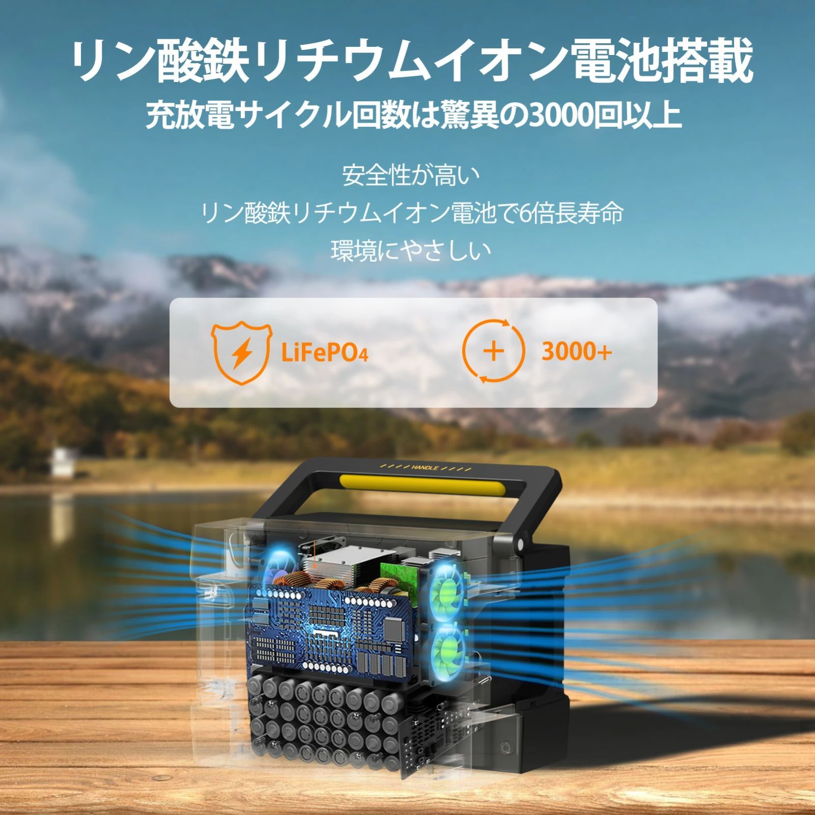 Evopowポータブル電源 リン酸鉄1024Wh AC1000Wサージ2000W 全新品！2年保証付き！Evopow ポータブル電源 1024Wh リン酸鉄 大容量