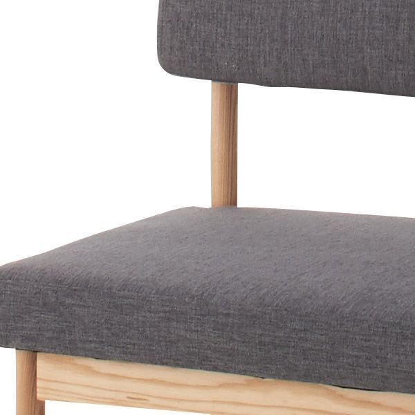 天然木 アッシュ のダイニングソファ W110×D53×H74×SH44cm No.151 グレー ファブリック