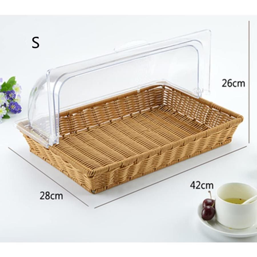 ブレッドバスケット パンかご フードカバー ブレッドケース 透明 お菓子|果物|デザート|チーズ|ケーキ|クッキー収納バスケット キッチン収 SKLAD-KIRPICHA_RU