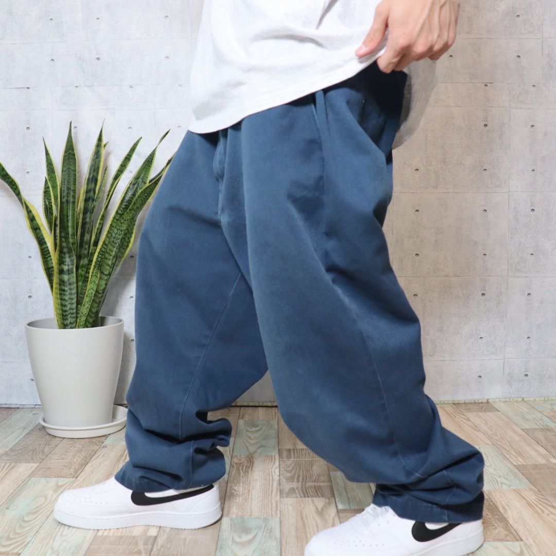 90s ディッキーズ 874 ワークパンツ ブラウン W44L30 圧着タグ FB308 Dickies 874 ワークチノ ワークパンツ ダボパン W40