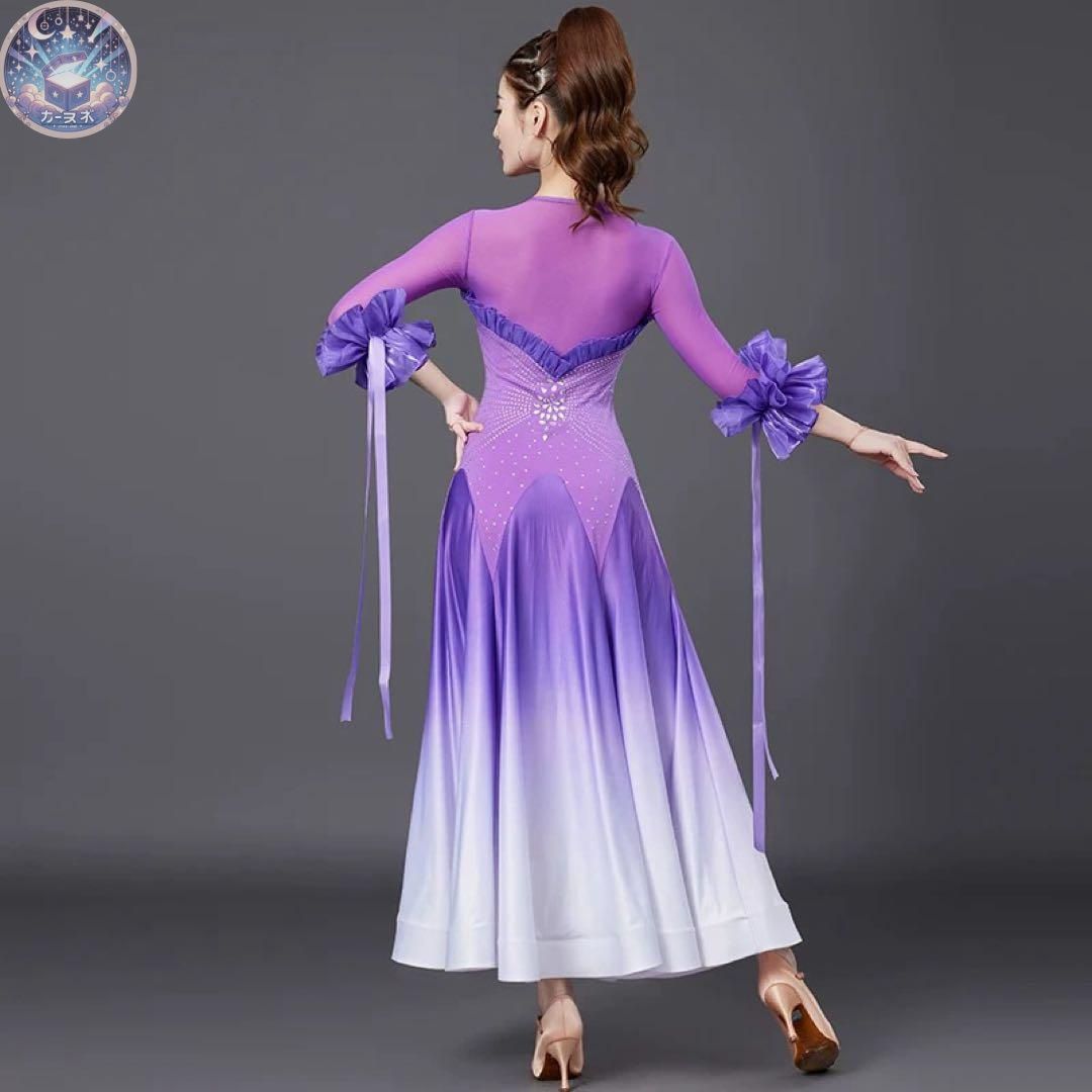 ♥ ダンスパーティーやデモ 発表会向き ダンス練習用スタンダード向きワンピース