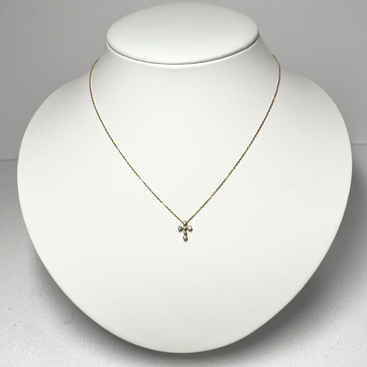 値下げ！STAR JEWELRY スタージュエリー クロス ネックレス K18YG 6P 