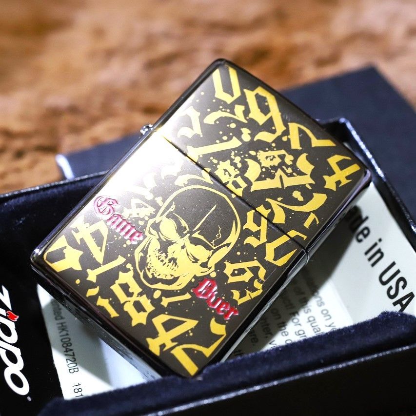 【髑髏 ZIPPO】スカル ジッポーライター GAME OVER ブラックニッケル かっこいい ドクロジッポー ジッポ ライター クラシック 人気 黒色 zippo プレゼント オイルライター ロックなジッポ しゃれこうべ