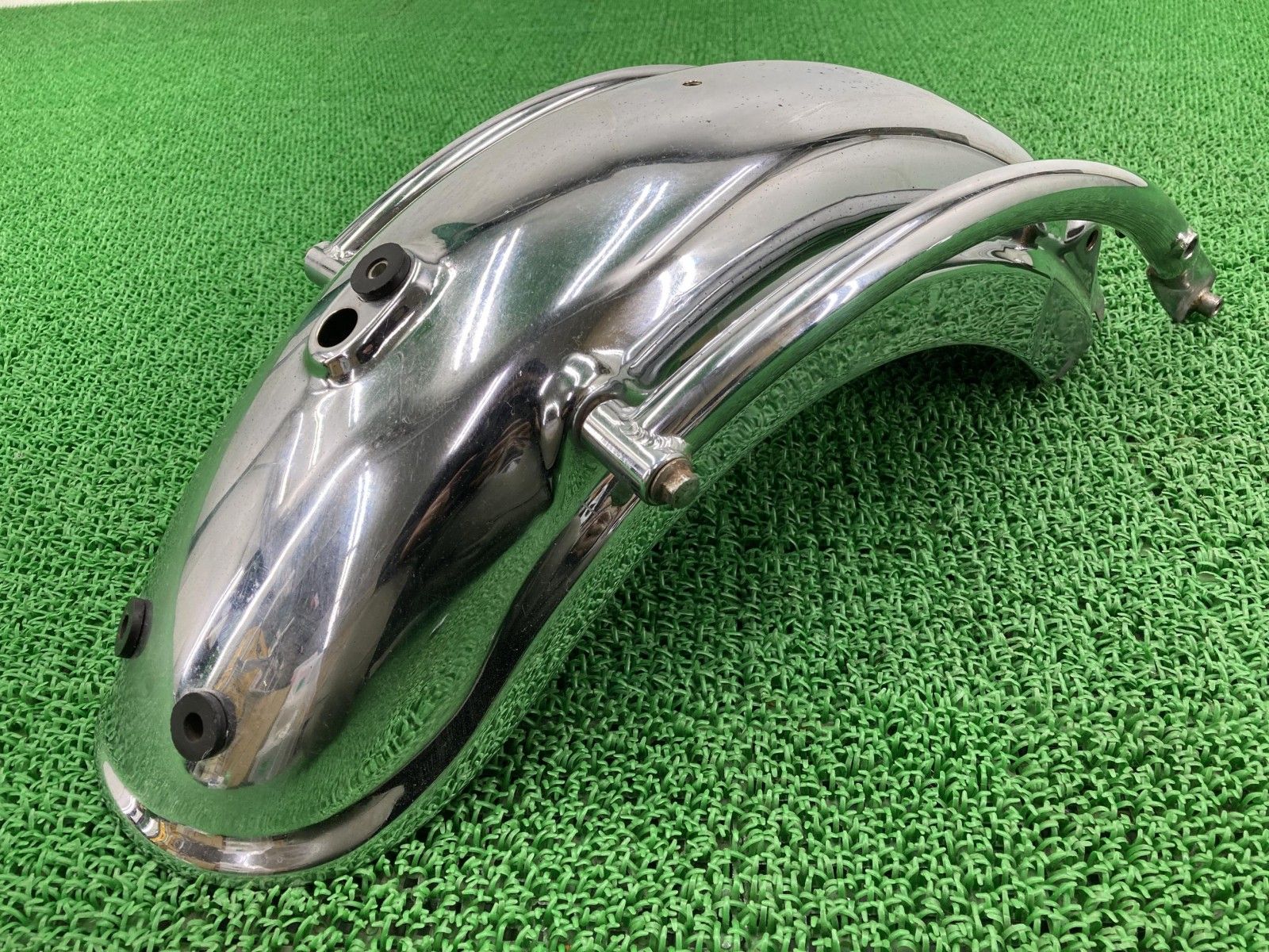 限定セール，新作登場 エストレヤ リアフェンダー カワサキ 純正 バイク 部品 BJ250A エストレア ESTRELLA コケキズ無し 凹み無し ステー付き 車検 Genuine 【中古】 79 カウル・フェンダー