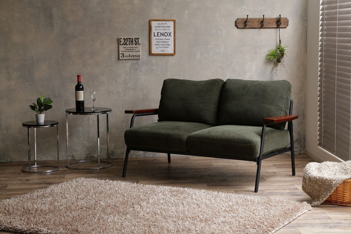 家具350 Basquiat corduroy 2人掛けコーデュロイソファ(緑) g118006]【幅135cm】Basquiat 2人掛けコーデュロイソファ 2人掛け