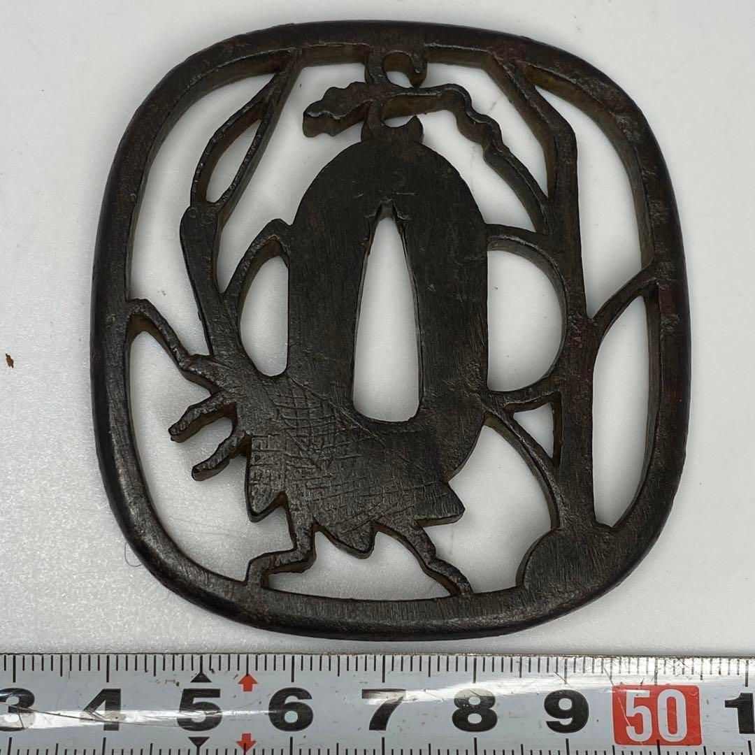 c*n様 鍔 鍾馗の鬼退治 房吉？ 古鉄 武具 銅鍔 日本刀の鐔・鍔｜鉄地