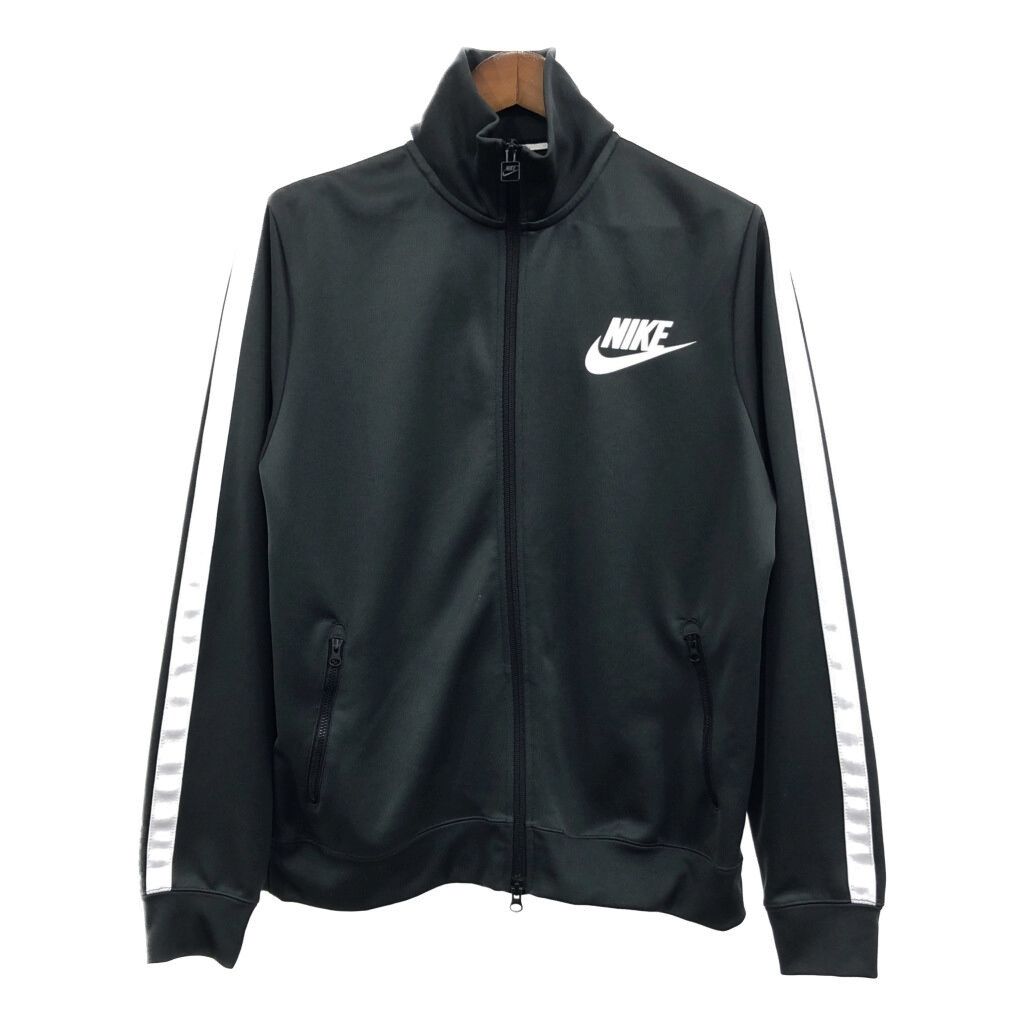 NIKE ナイキ ジャージ トラックジャケット ワンポイント ブラック (メンズ L) 中古 古着 Q8262