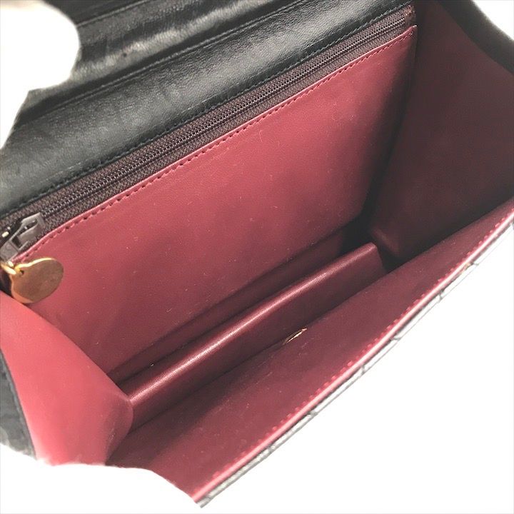 美品 CHANEL シャネル ココマーク マトラッセ ラムスキン プッシュロック チェーン ショルダー バッグ ブラック レディース a4852 CHANEL（シャネル） マトラッセ ココマーク プッシュロック チェーン