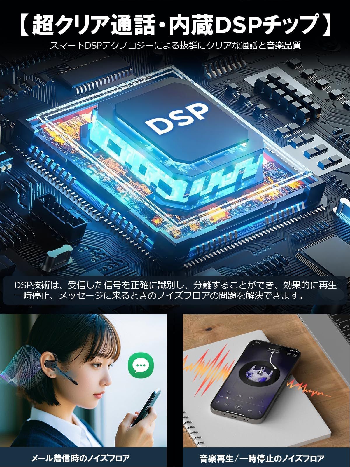 ヘッドセット ENC高精度ノイズキャンセリング