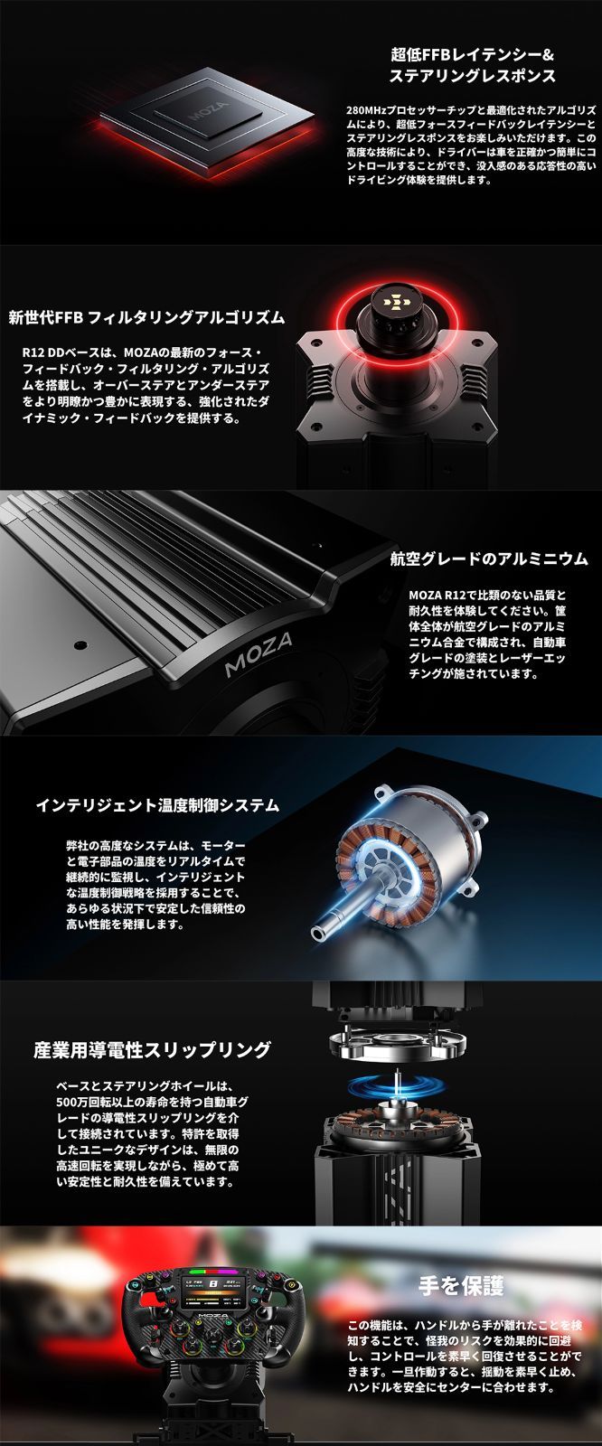 Moza Racing R12 ホイールベース 12Nm ダイレクトドライブ 国内正規品
