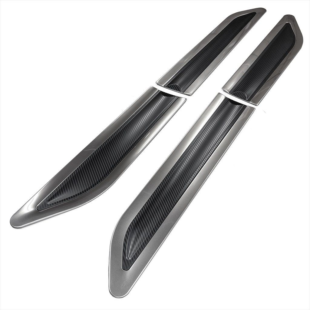 タントカスタム LA650S LA660S系 フェンダードアガーニッシュ 4P シルバーサテン×カーボン調 ステンレス製 外装 ドレスアップ FFCRYSTALESIA_COM