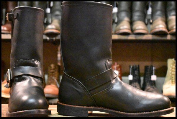 9.5D 13年 レッドウィング 2990 エンジニア 黒 ブラック ハーネスレザー スチール無し ブーツ 2966 redwing HOPESMORE FJ121
