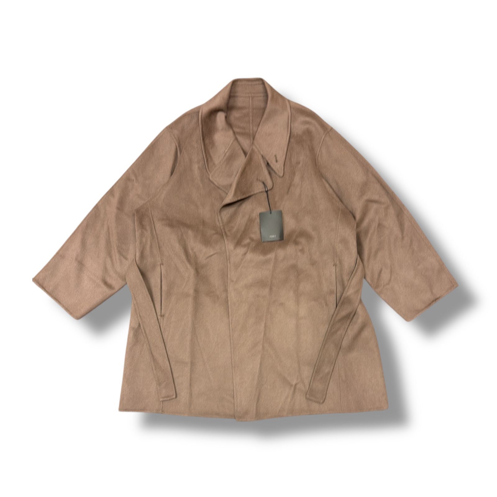 参考上代110000円 YOKE 24AW ウールカシミヤコート ピーコート YK24FW0737C グレージュ 3 99252A5