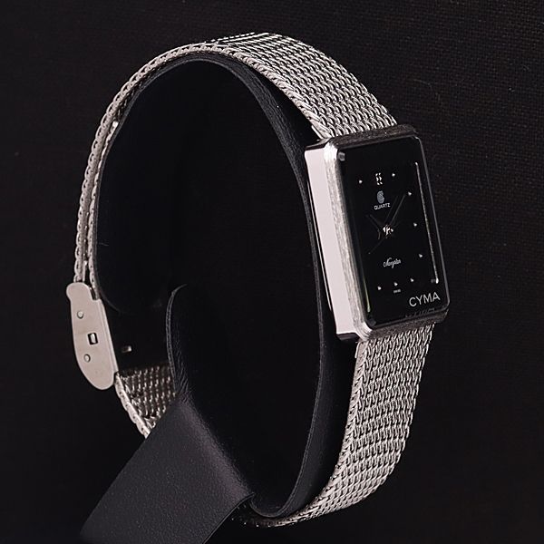 稼働 良品 シーマ QZ 16-321 ネイビースター スクエア 黒文字盤  