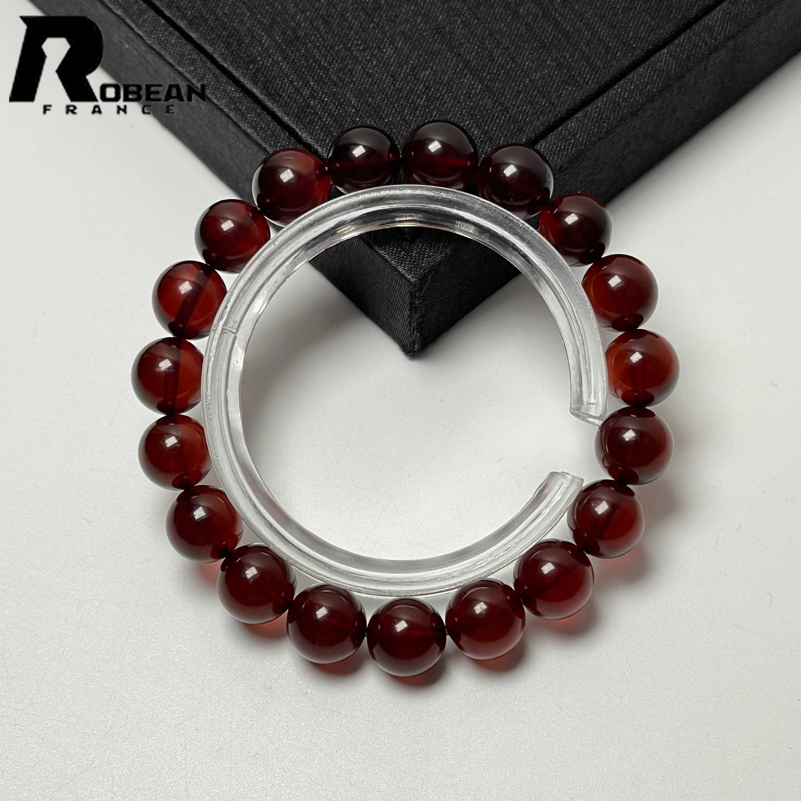 上品 EU製 定価9万円 ROBEAN レッドアンバー 琥珀 ブレスレット パワーストーン 天然石 お守り プレゼント プレゼント ギフト ギフト 9.6-10.2mm M0423041