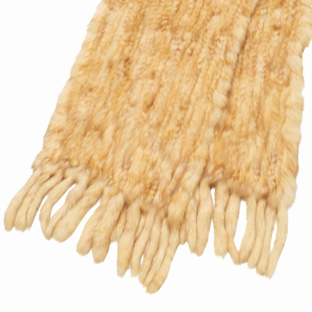 □美品□sable 毛皮 セーブル ストール セーブルヤーン フリンジ 大判  
