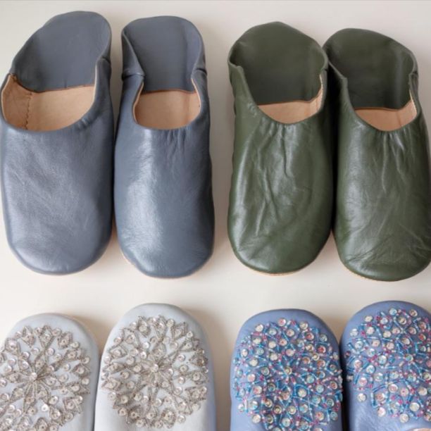 バブーシュ 4足セット グレー 寒色系