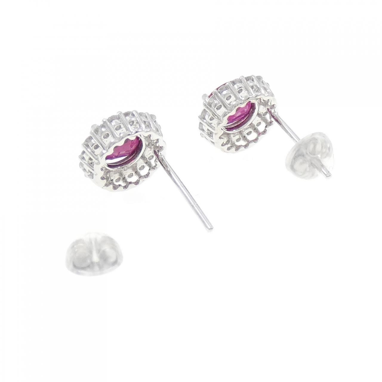 K18WG ルビー ピアス 2.05CT タイ産 - メルカリ 