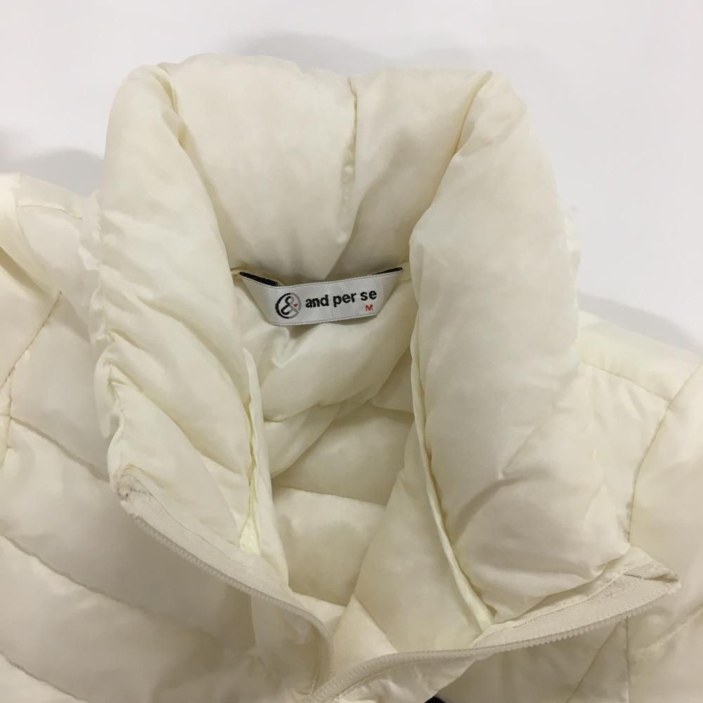 アンパスィ ダウンジャケット 白 ロゴワッペン ダウン90％ レディース
