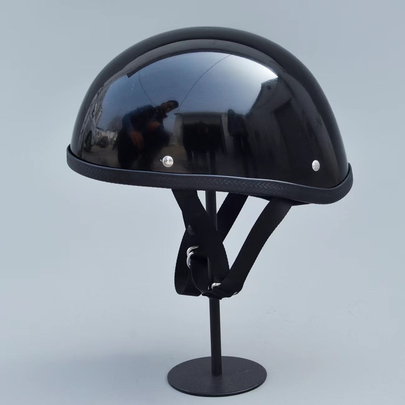 SORKSCER レトロドイツ風小型ハーフヘルメット – 強化ガラス鋼製、軽量 