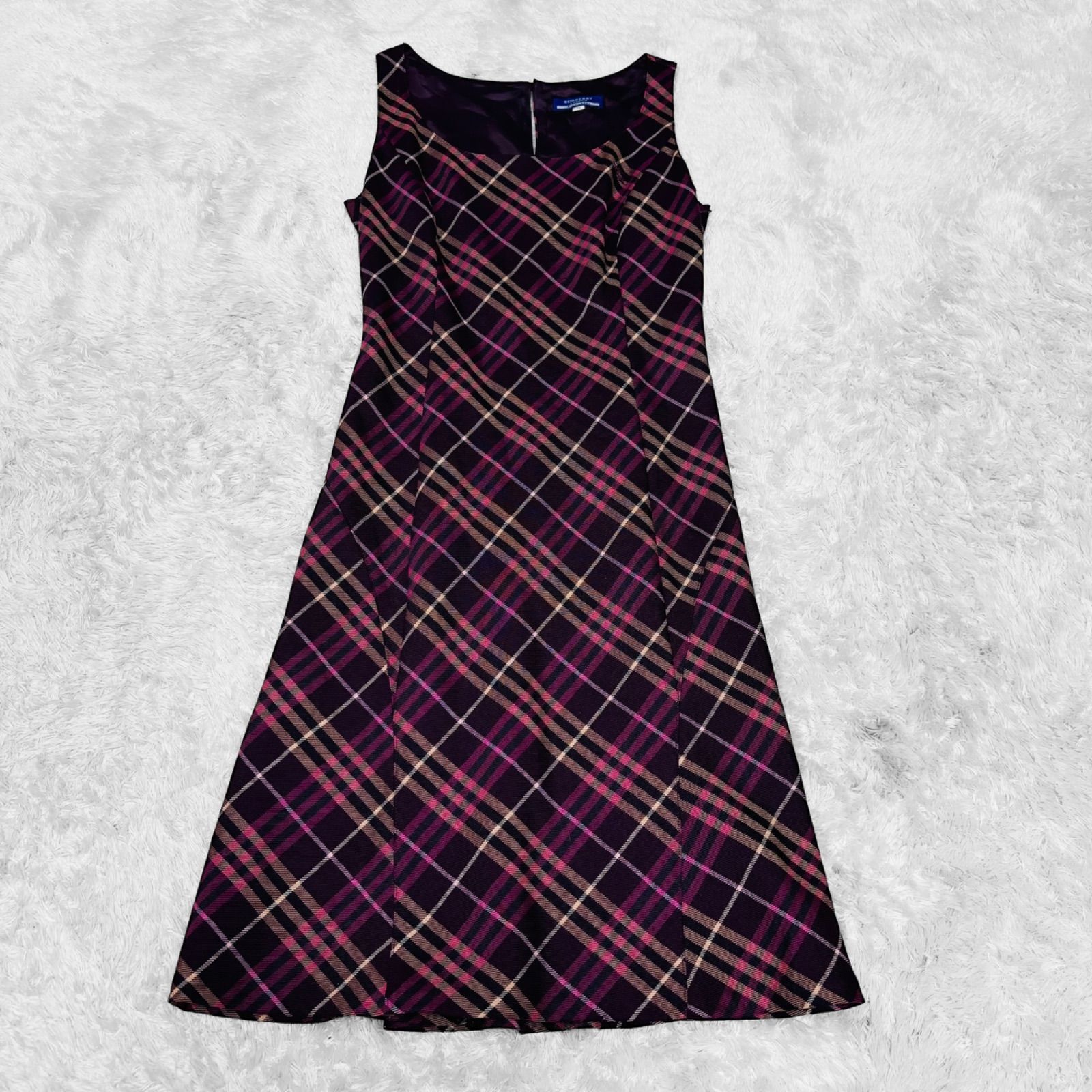 美品バーバリー ブルーレーベル ノバチェック 柄ワンピース サイズ38