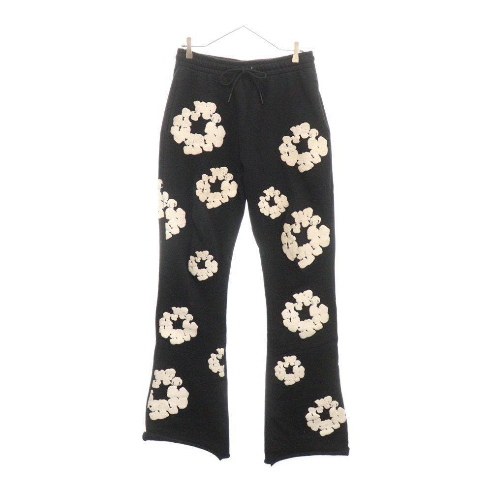 READY MADE (レディメイド) ×DENIM TEARS COTTON WREATH SWEAT FLARE PANT デニムティアーズ コットンリーススウェットフレアパンツ ブラック RE-DT-BK-00-00-09