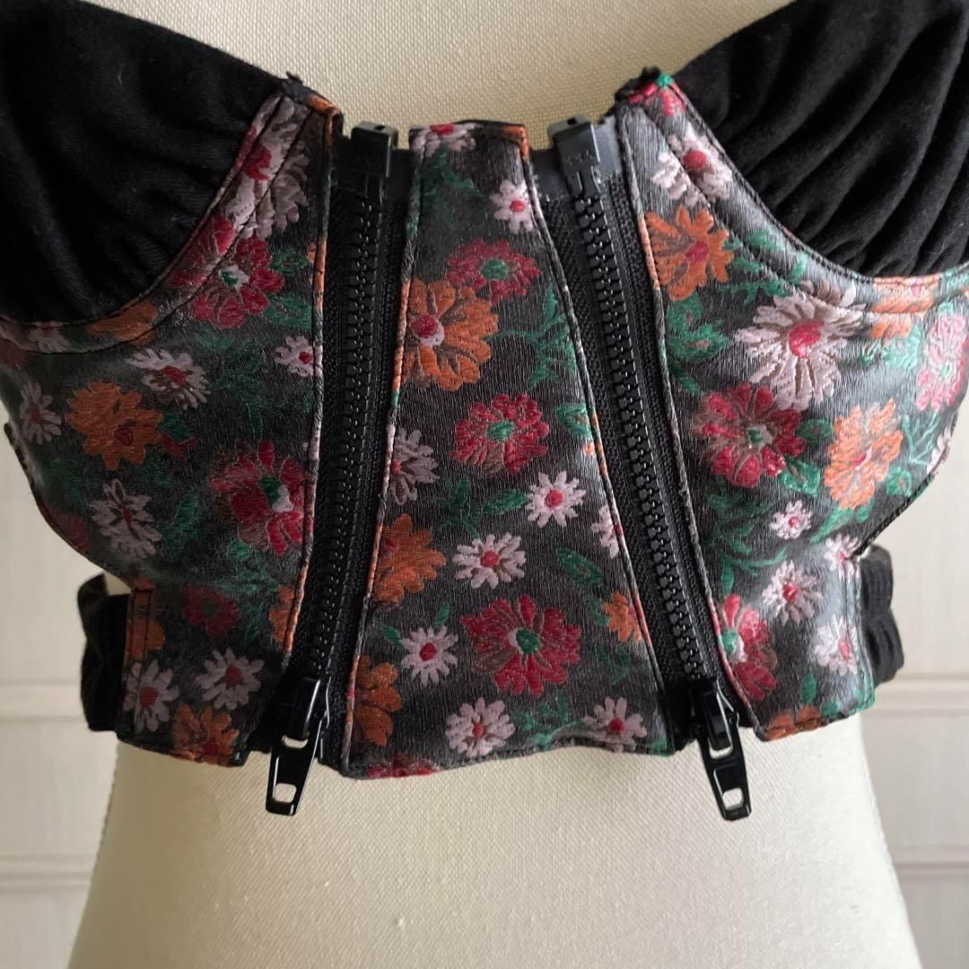  SIIILON シーロン ビスチェ 花柄 フラワー トップス ブラジャー お呼ばれ デート オフィスカジュアル 食事会 お出かけ 上品 ビスチェ ベスト ジレ ビスチェ