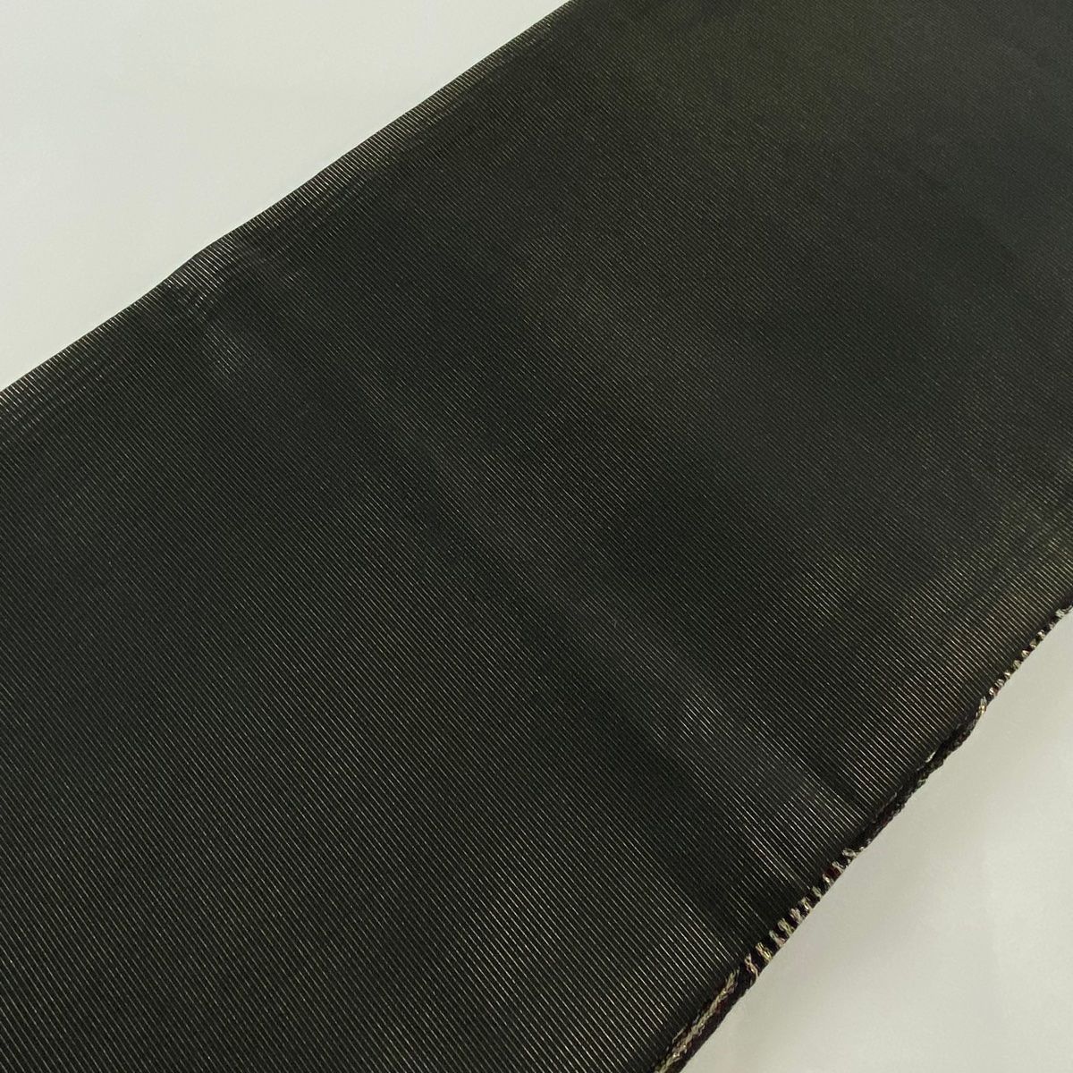 袋帯 美品 名品 無月 落款 幾何学 箔 黒 全通 正絹 【中古