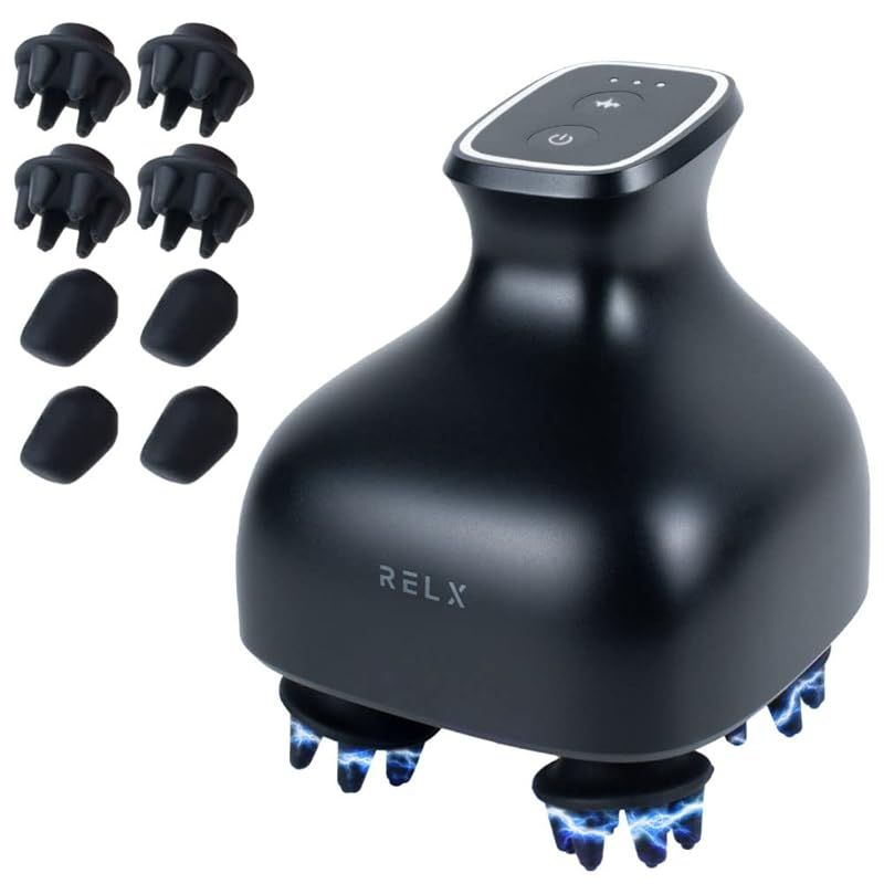 RELX EMS ヘッドスパ IPX7防水 母の日 日本企業企画 美容家電 頭皮ブラシ 頭皮ケア ギフト プレゼント スカルプケア マットブラック