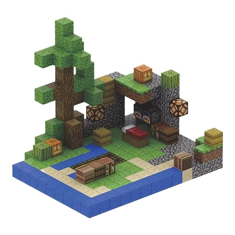 Vexolite マグネットブロック マイクラ風 磁石ブロック 積み木 マグネット 立体パズル 知育玩具 マグネットパズル 小学生 おもちゃ 誕生日 入園 卒園 ギフト クリスマスプレゼント 212PCS 農場 0