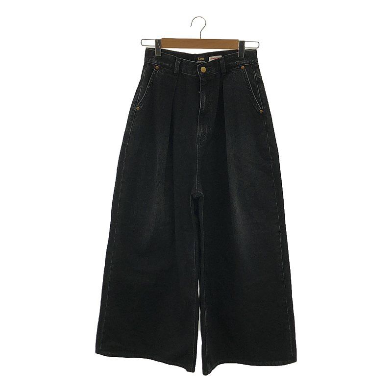 Lee / リー | 2023SS | OVER TUCK WIDE PANTS タック ワイド デニムパンツ | S | ブラック | レディース