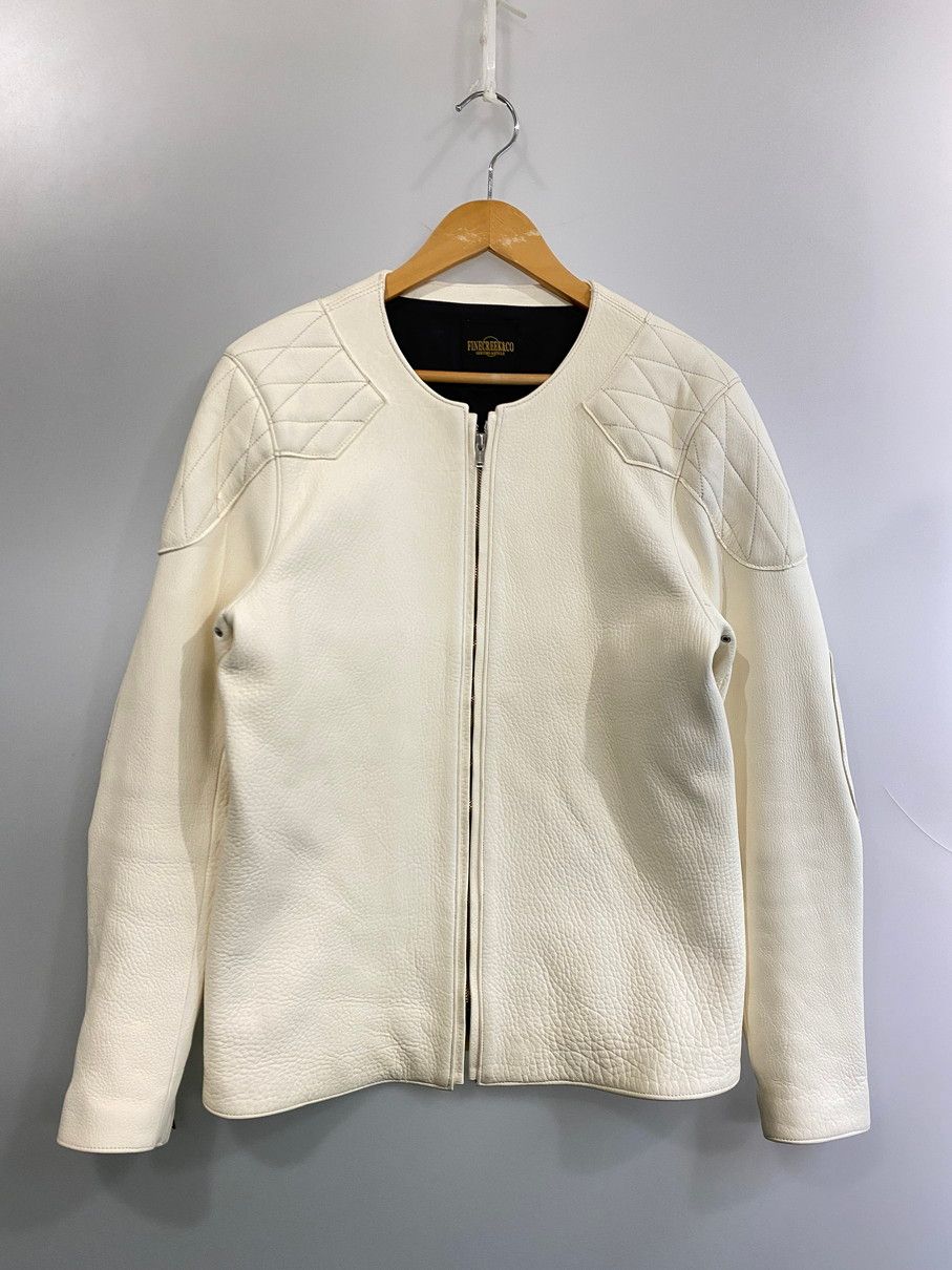 品 FINE CREEK ファインクリークアンドコーBAD DEERSKIN WHITE ACJK053 ノーカラー ジャケット ライダース メンズ アウター 145-251019-em-36-min