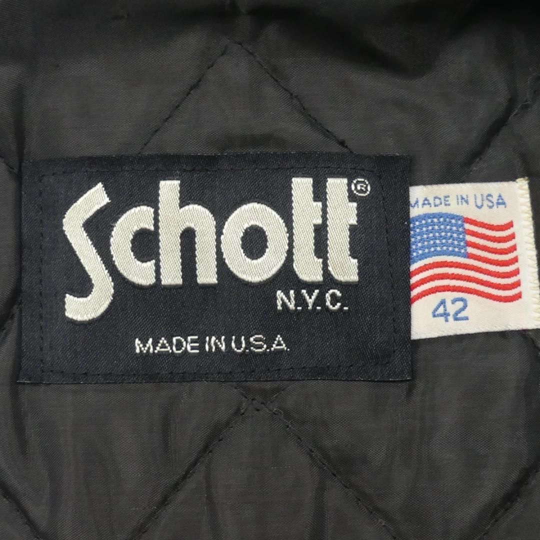 Schott ショット ライダースジャケット シングル 42 XL 黒 90s