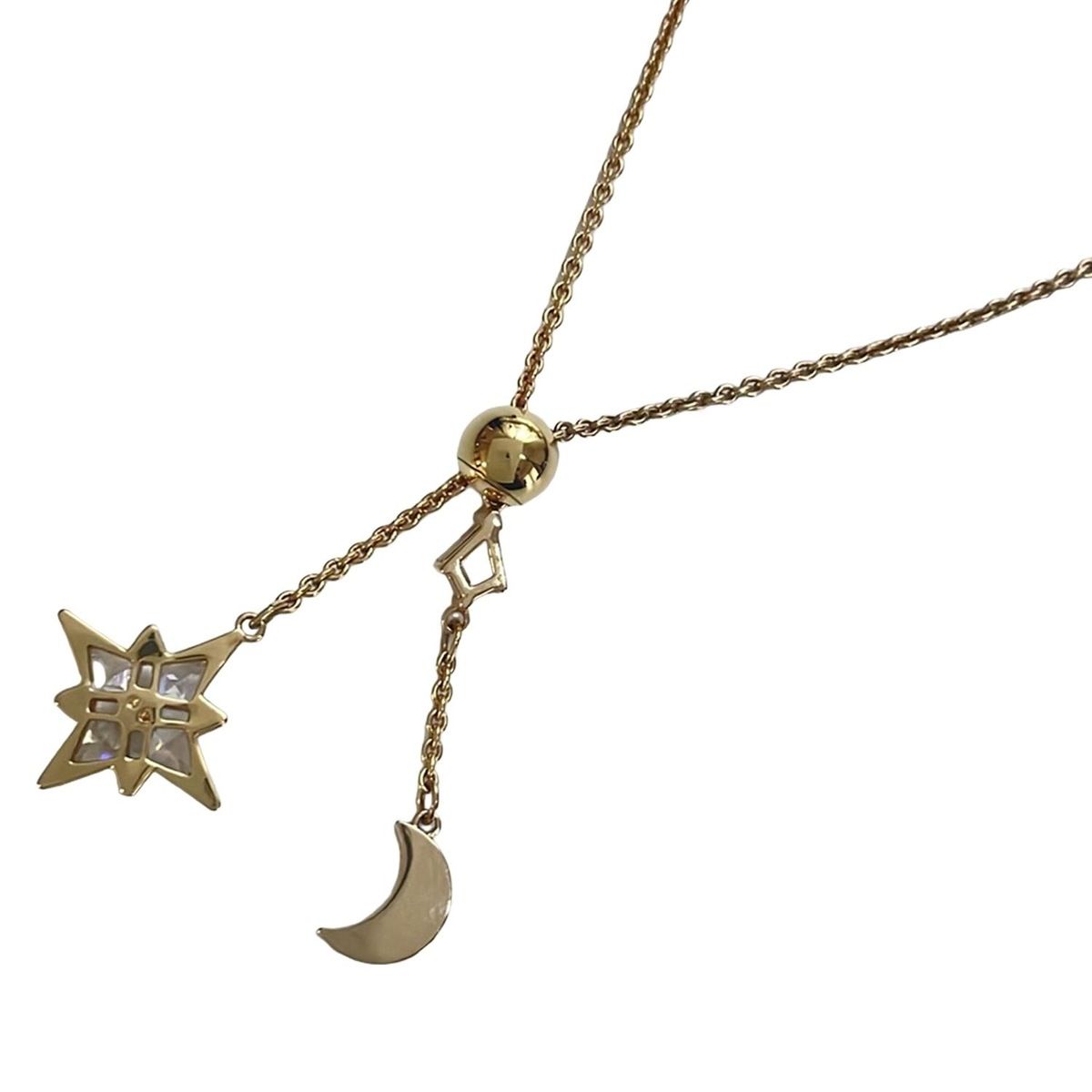 SWAROVSKI(スワロフスキー) ネックレス美品 - クリア×ネイビー